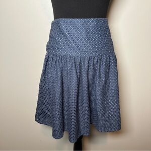 Ann Taylor Blue Textured Skirt | High Waist A-Line Midi | Size 6